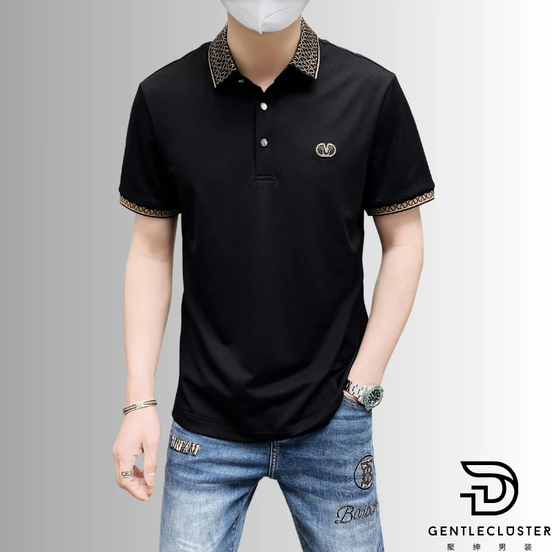 夏季男士商务短袖上衣潮流轻奢休闲Polo衫