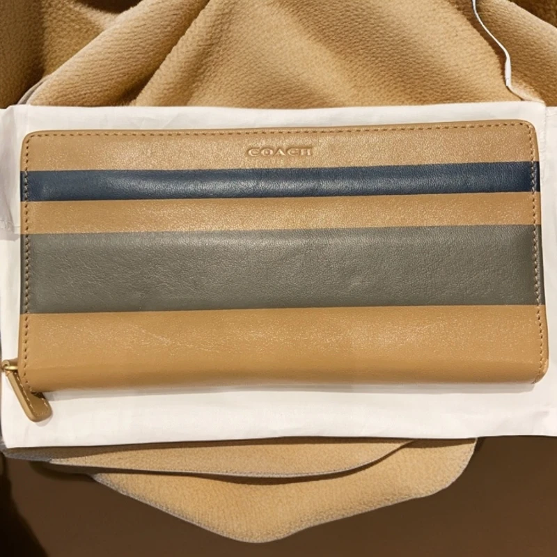 99新 COACH/蔻驰 拼色钱包577 6733