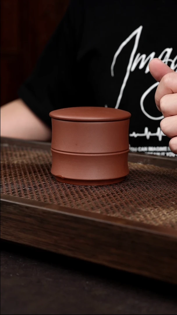 茶壶紫砂底槽清竹节茶叶罐