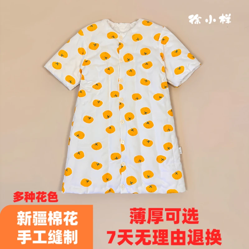 儿童秋冬半袖睡袋宝宝纯棉保暖加厚防踢被婴儿棉睡袍婴儿棉花衣