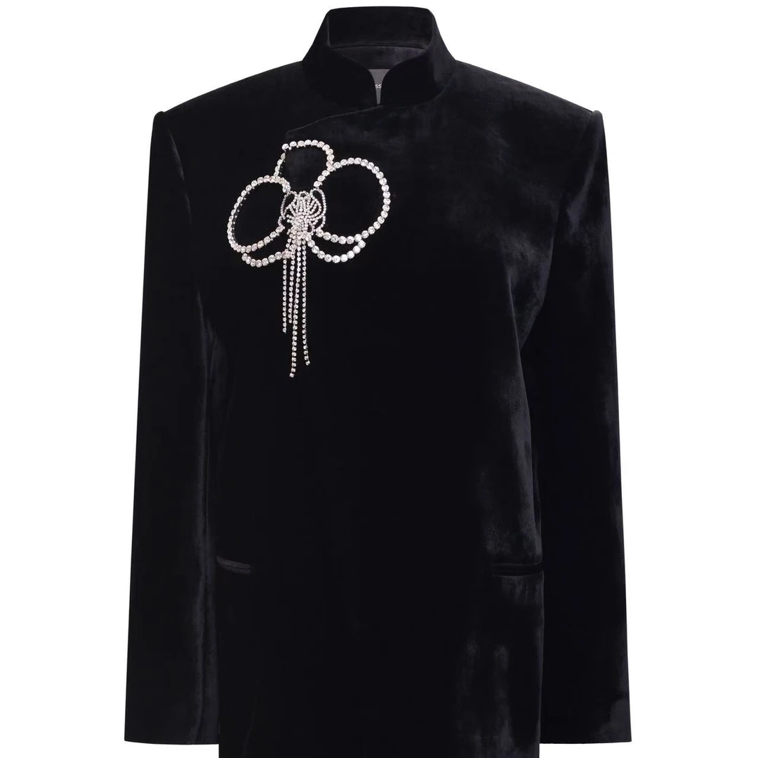 W003设计师品牌丝绒外套