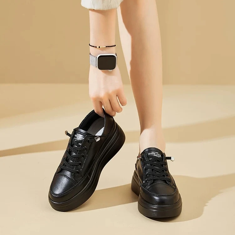 女秋冬板鞋女百搭复古平底学生厚底低帮时尚韩版539