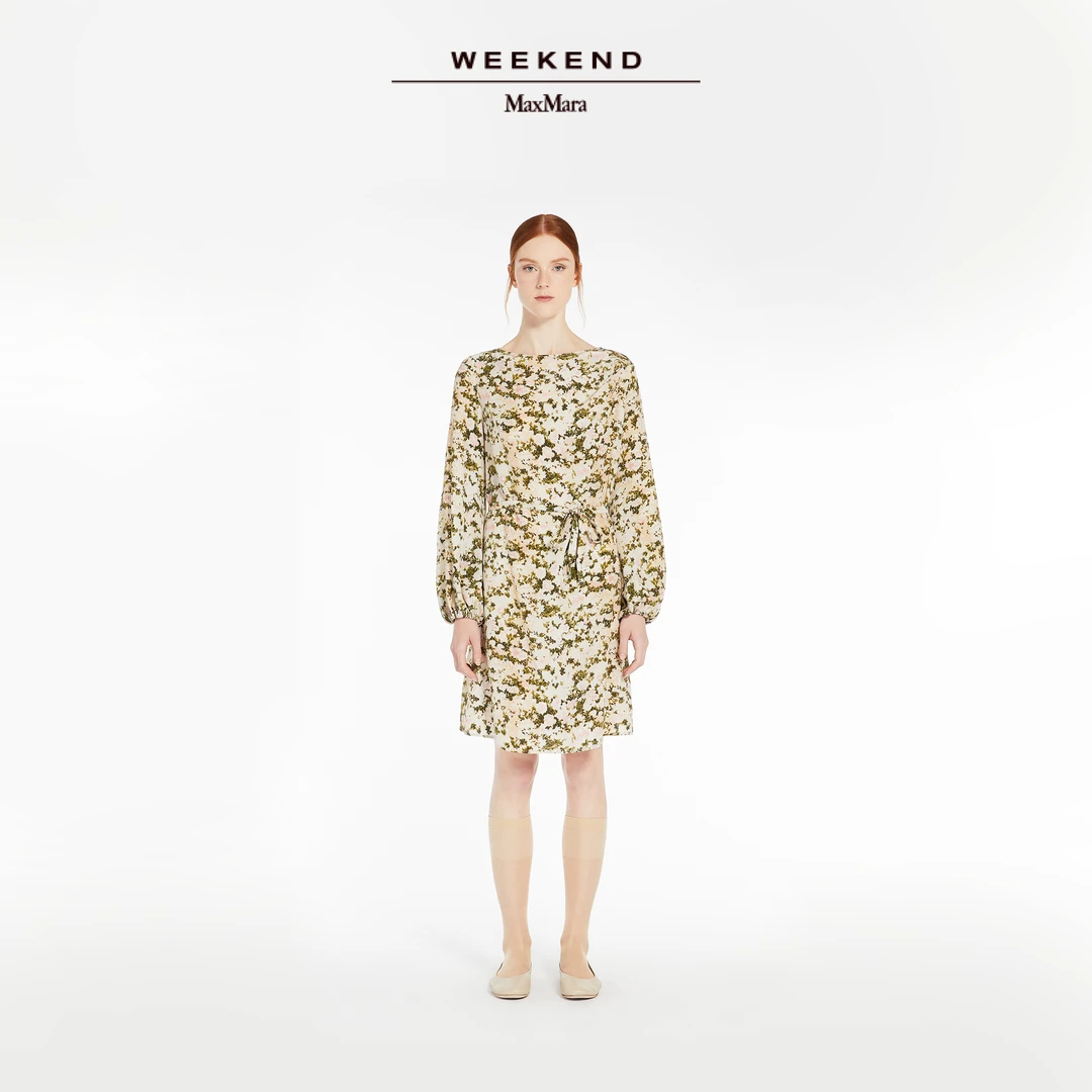 Weekend MaxMara 2025早春新款女装真丝绉纱连衣裙5221045106