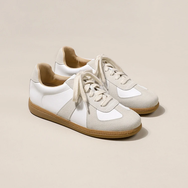 内增高5cm复古德训鞋女厚底秋冬季新款系带休闲运动百搭小白鞋