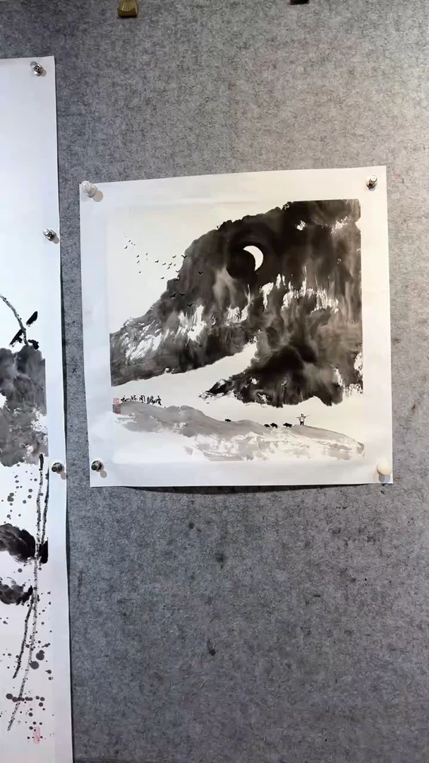 国画D**Y张自学水墨国画1