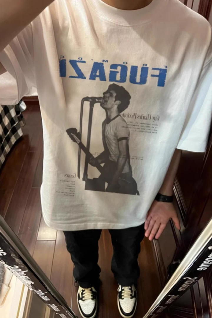 美式260G纯棉ins纯棉小众人物动漫印花夏季短袖T恤男女上衣服百搭