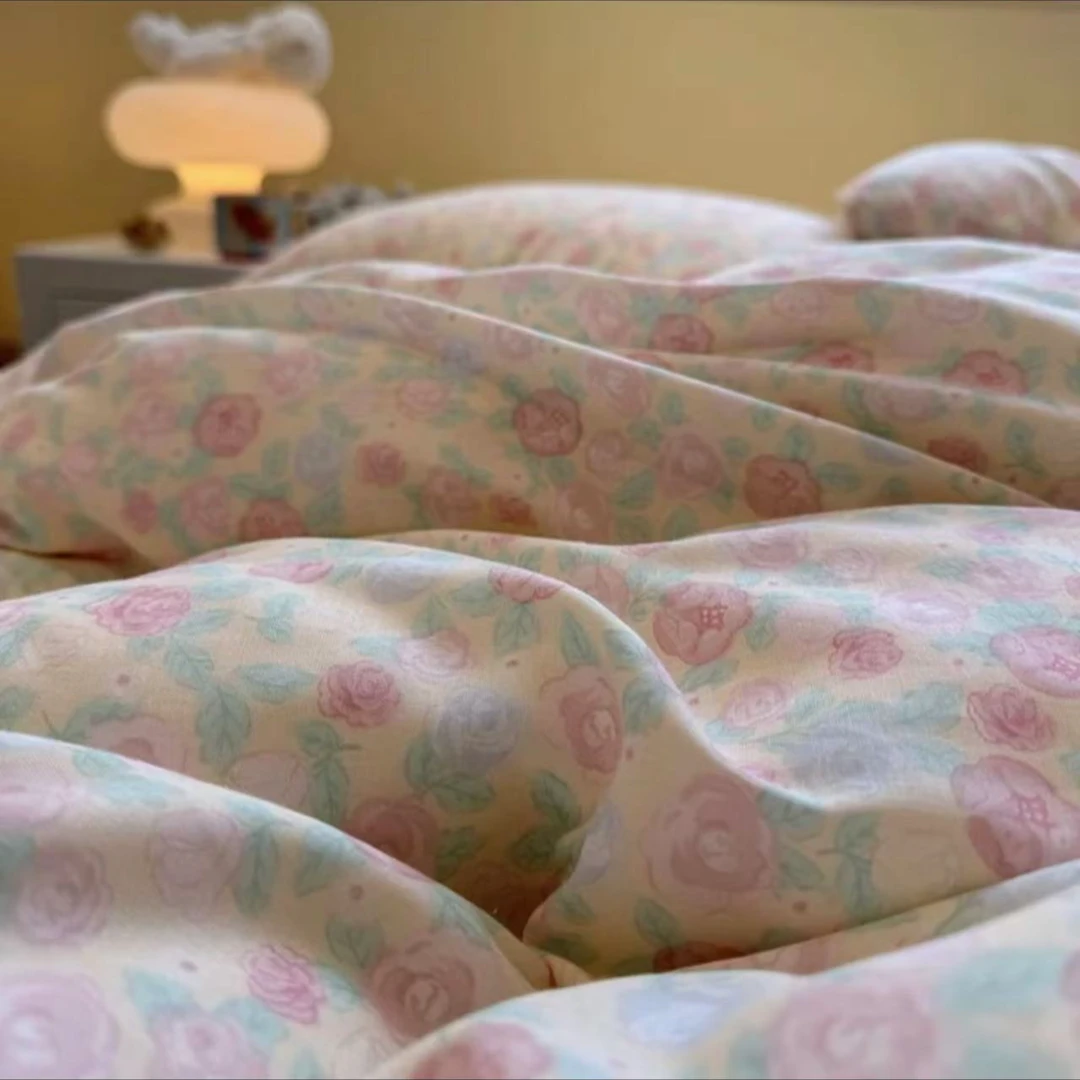 【北奈かわ会社】云锦棉加大透气吸汗枕套 48*74 浪漫玫瑰粉