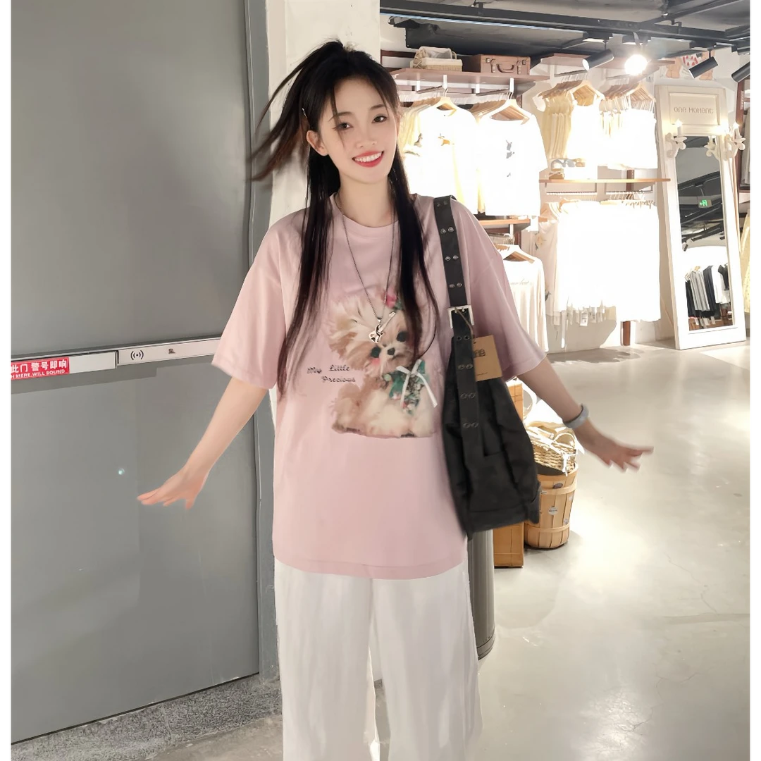 美羊羊T恤|森马短袖女中长款设计感图案2025新款甜美可爱风格潮