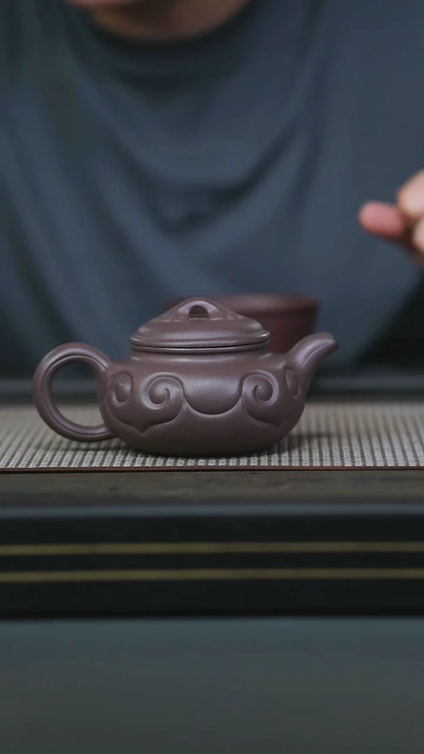 茶壶紫砂09-半手天青仿古如意300cc