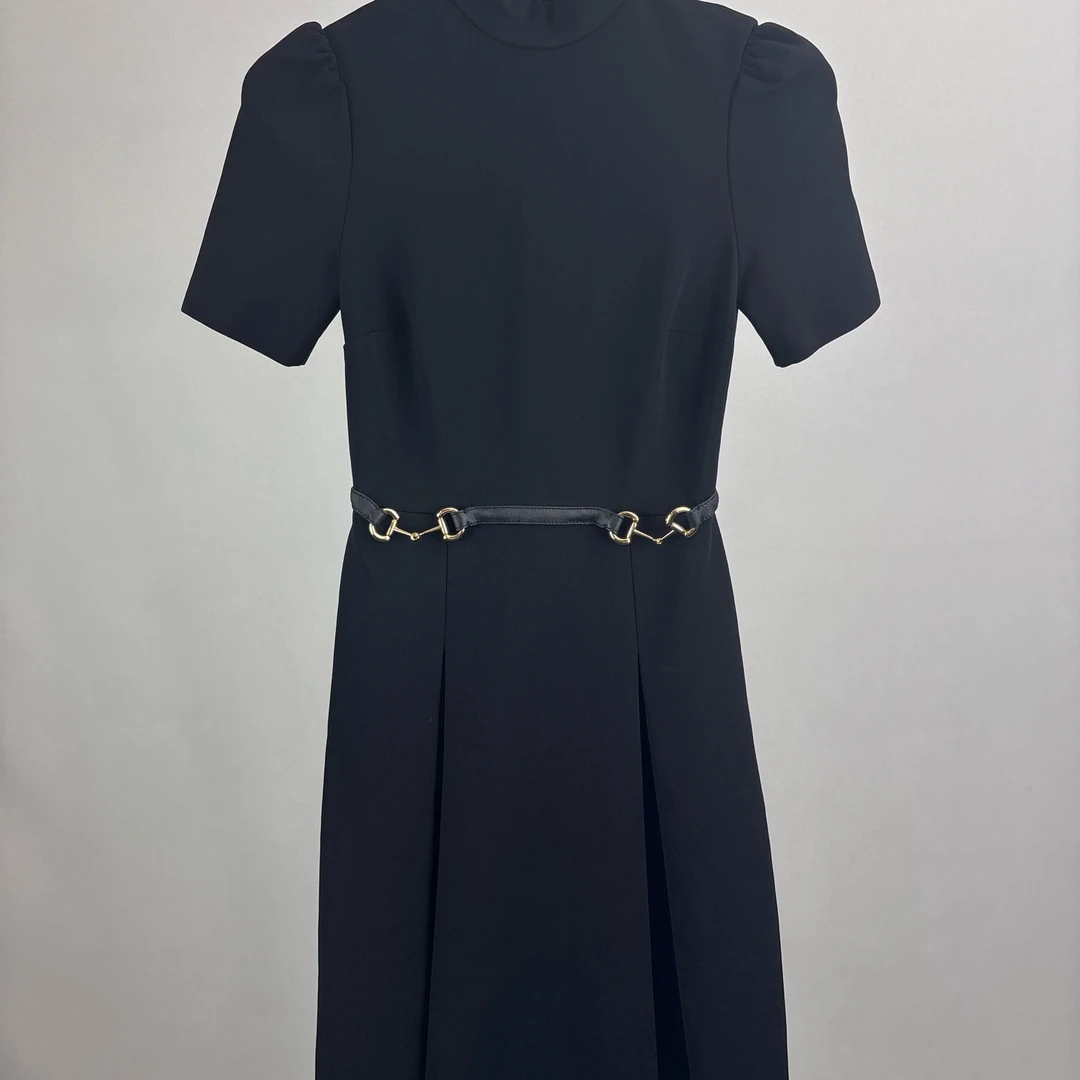 99新 KENZO/肯佐 GUCCI古驰黑色腰带连衣裙 XS码 19213