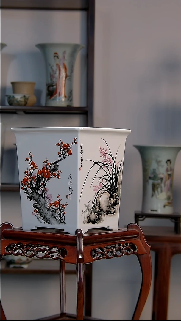 景德镇陶瓷手工花盆