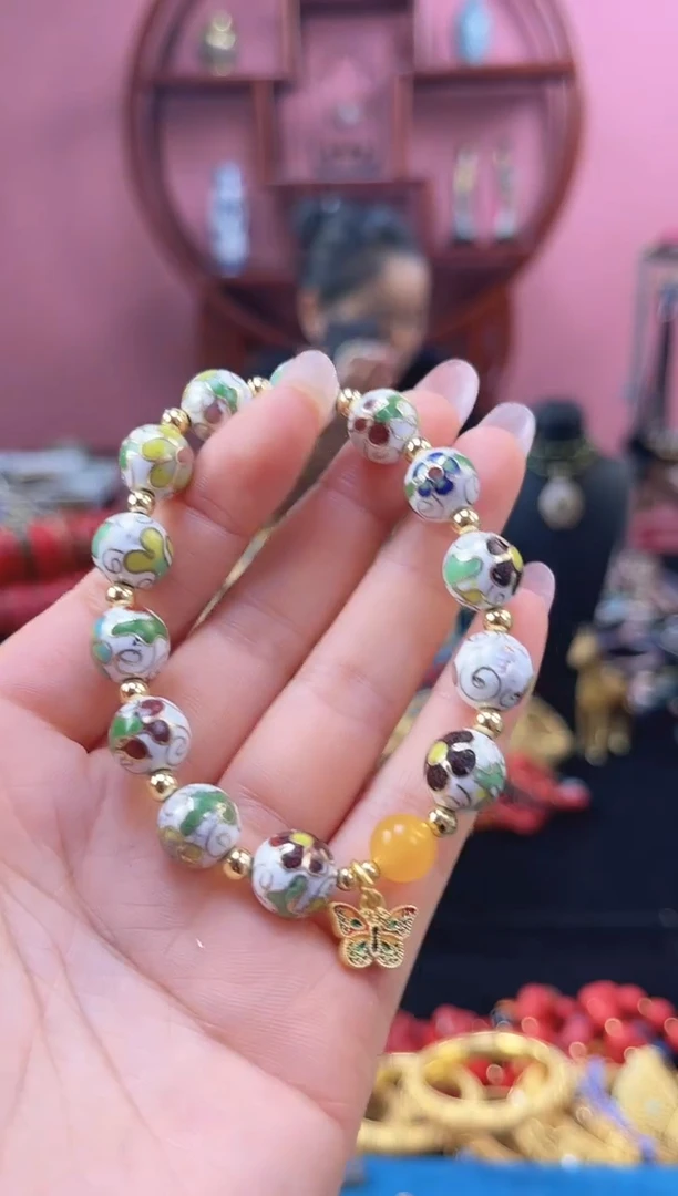 非遗 景泰蓝手串 工美1.0白色