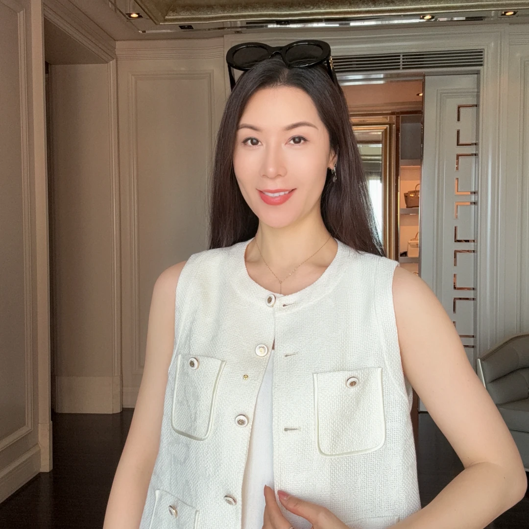 希琳【时髦老钱风】亚麻时髦时髦马甲CD2168102