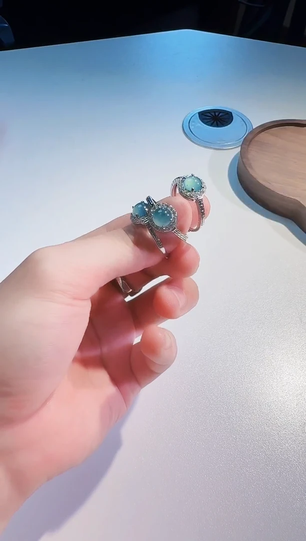 翡翠戒指14K金镶嵌翡翠戒指天然翡翠a货戒指