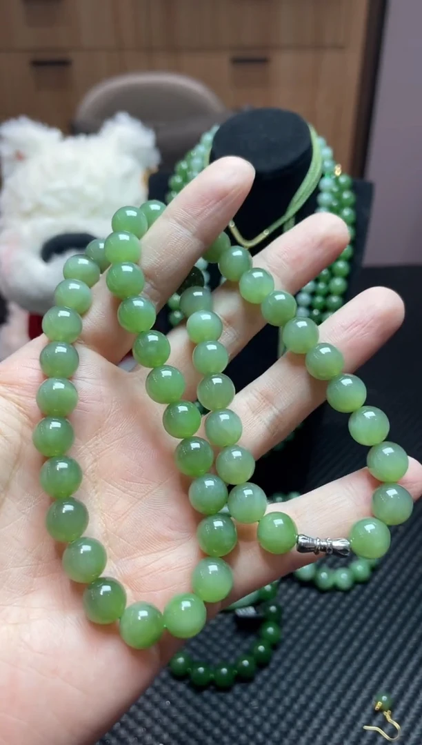 颈饰未镶嵌和田玉和田玉碧玉项链10mm