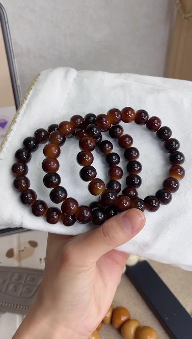 菩提根/象牙果手串可乐冰玉化算盘10*12单圈