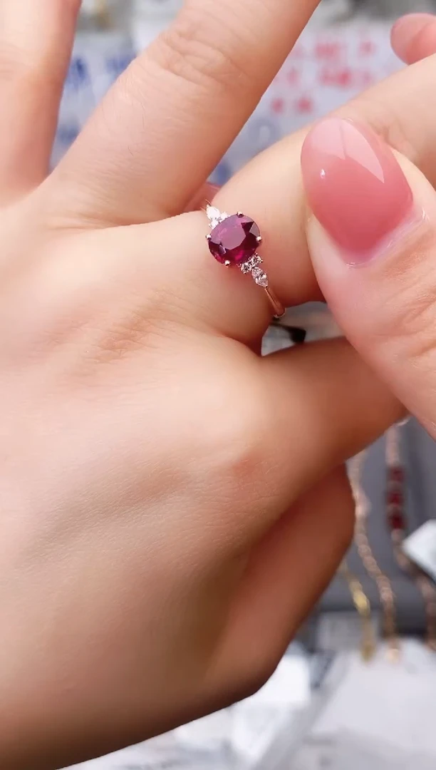 18K金镶嵌戒指碧玺--专柜--13