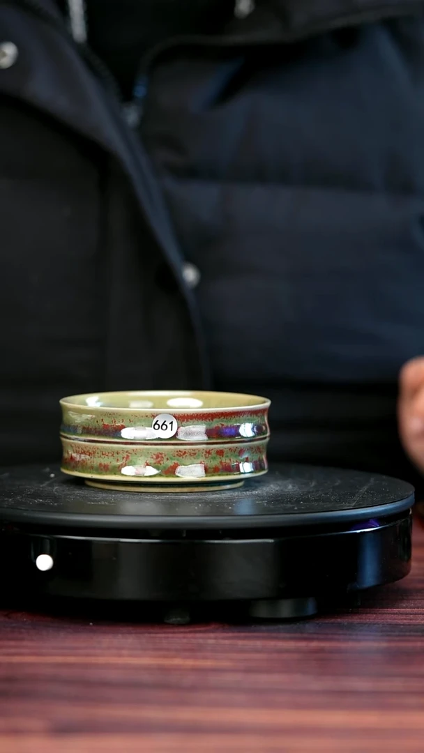 壶瓷661#李盼龙一级品原矿钧瓷竹节普洱杯