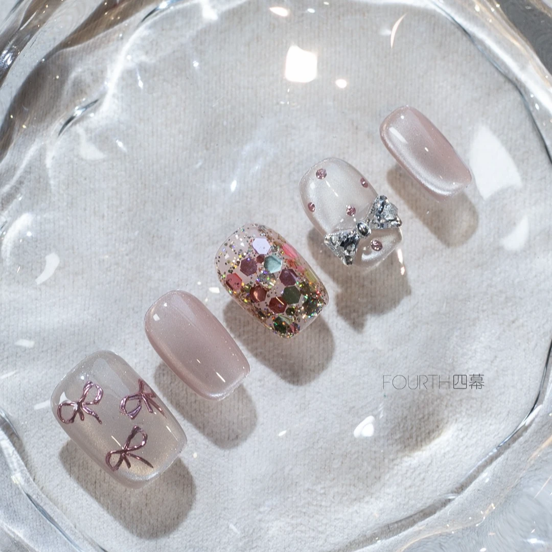 Fourth nail 【奶茶妹妹】纯手工穿戴甲时尚夏季