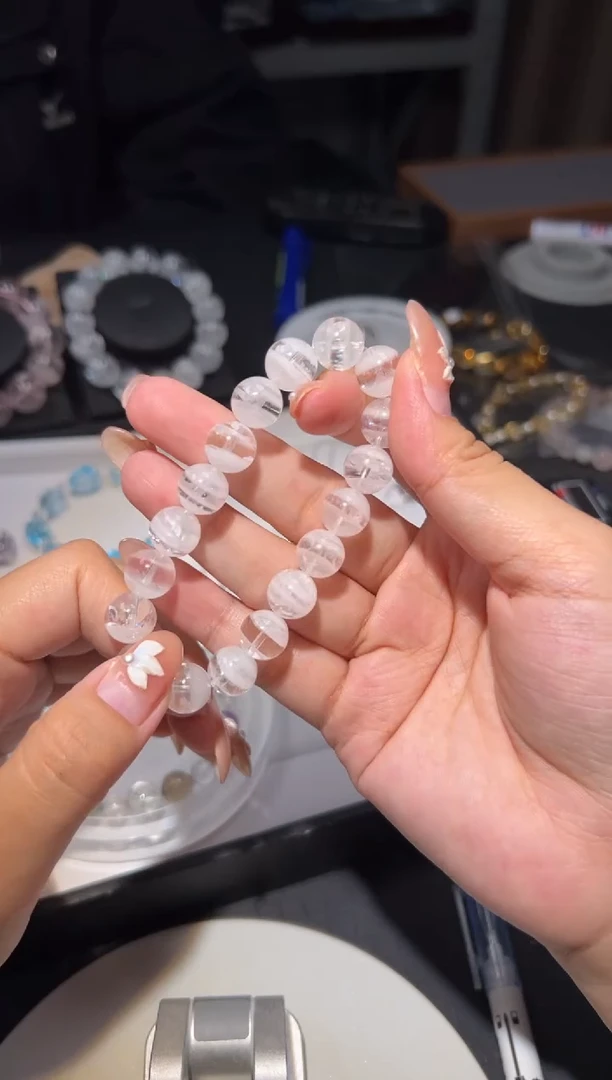 未镶嵌手链水晶喜马拉雅白幽灵11mm天然闪