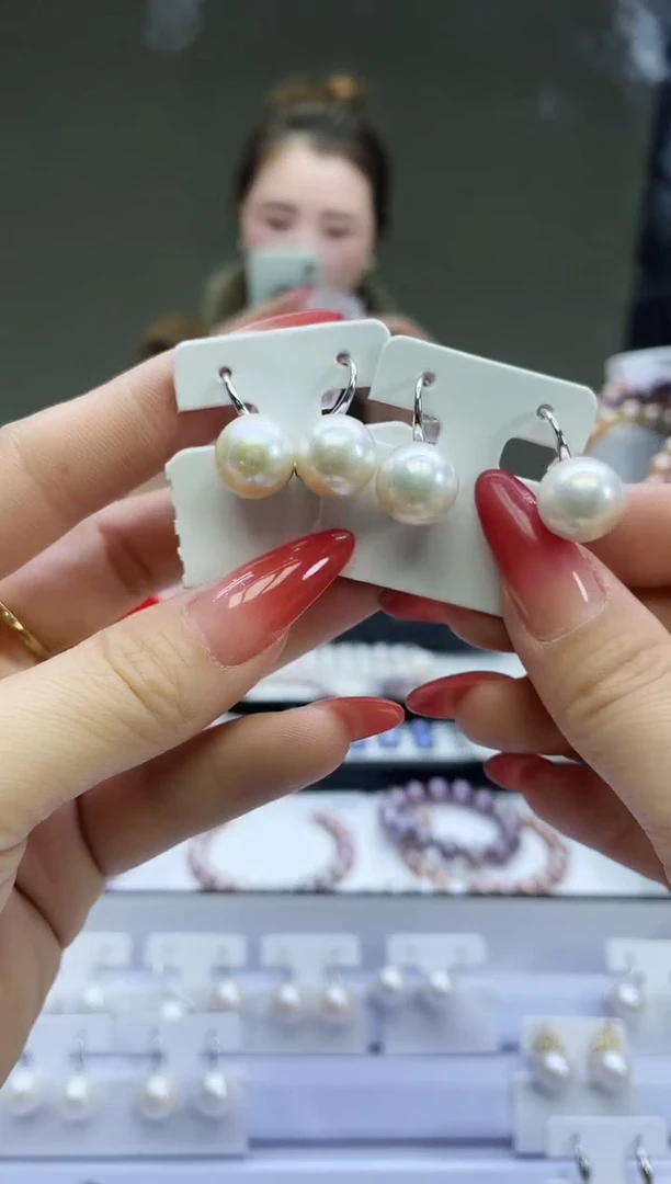 未镶嵌耳饰淡水珍珠白色系耳饰