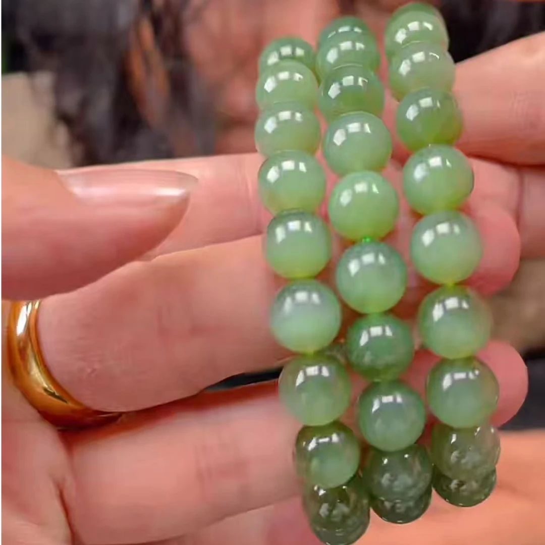 【玉经纶】180856/HQ122-和田玉手串-多样性发其一