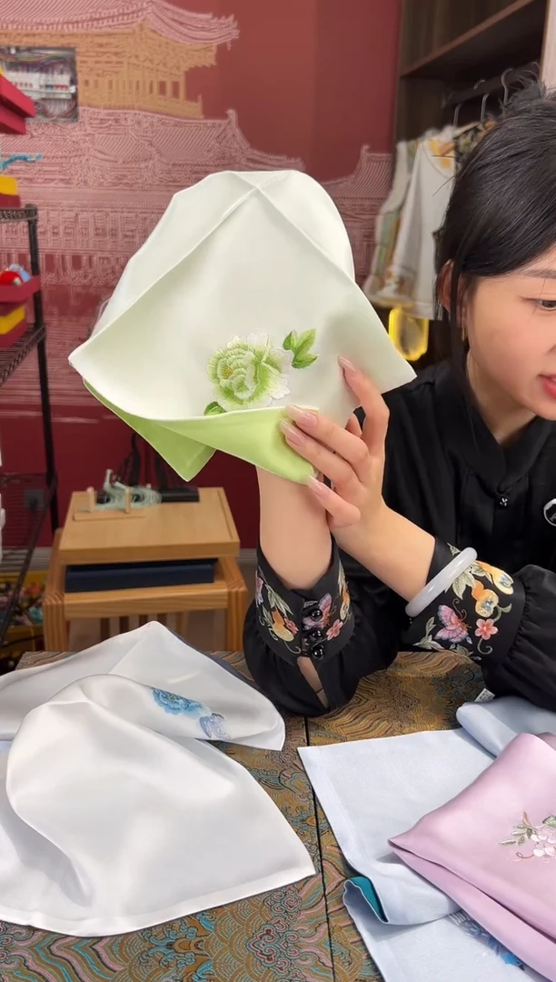 【闪购商品】刺绣苏绣手工刺绣100桑蚕丝手帕