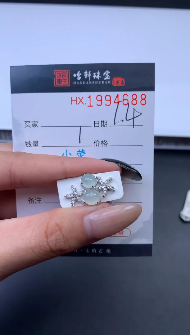 未镶嵌挂件翡翠哈轩 耳饰1对