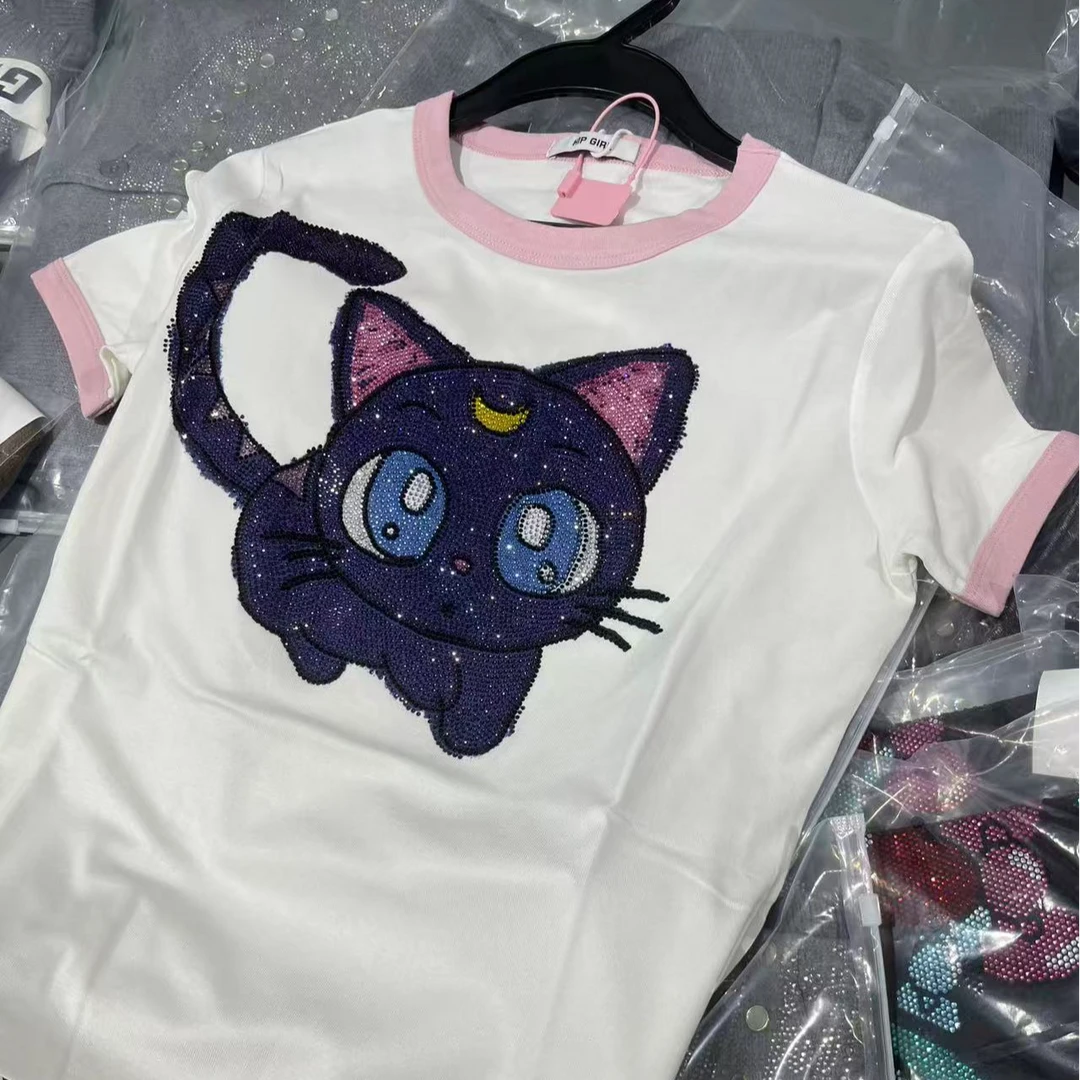 【紫色春夏月亮猫】T恤2025年新款包嫂夏季女装百搭