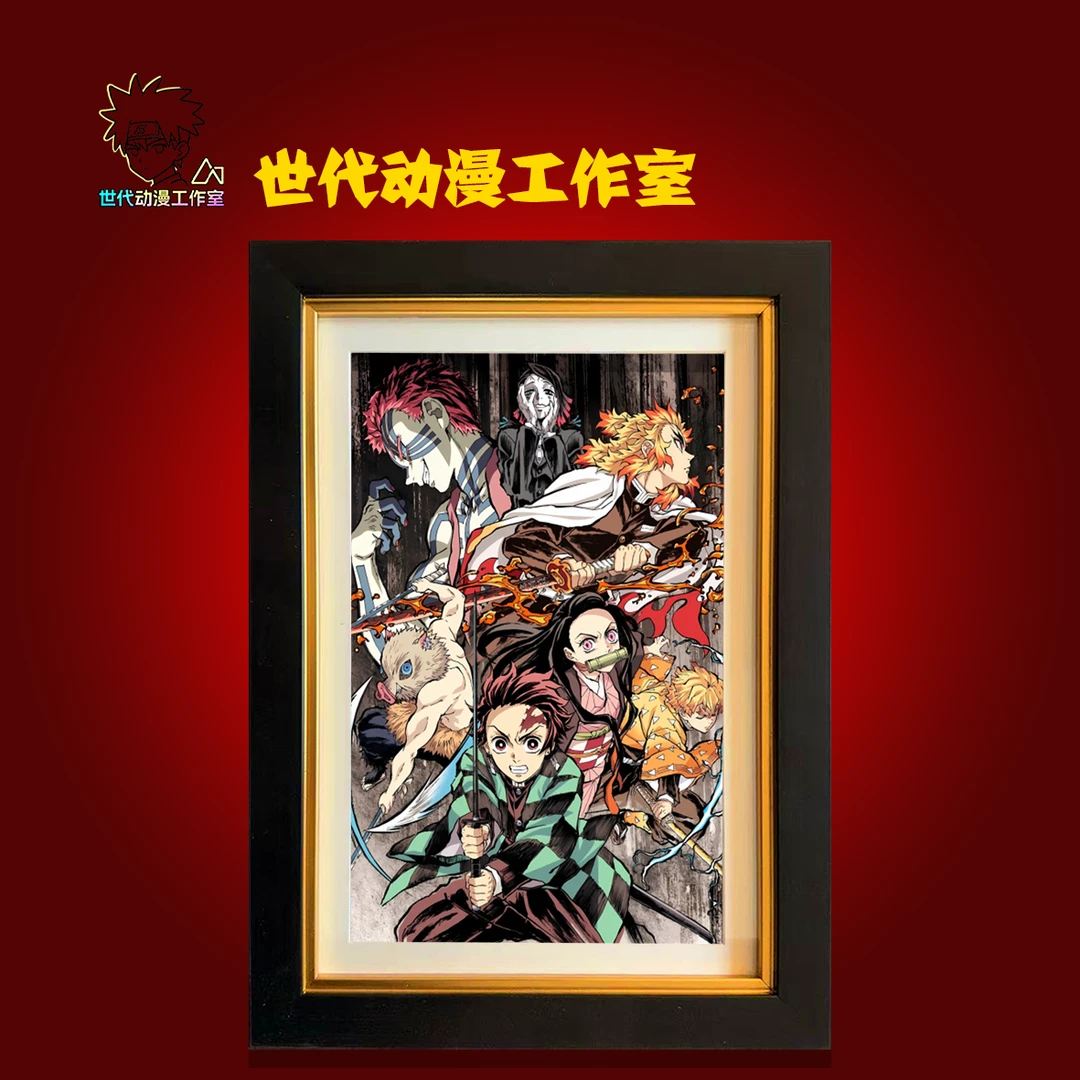 【鬼灭】新鬼灭鬼杀小队合集立体镂空装饰画摆件T0111