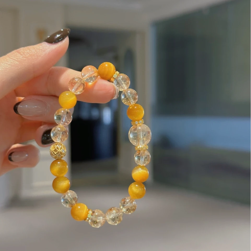 【小财迷】日进斗金 风生水起 黄阿塞金虎眼手串-约卡8-11mm-SLQ09