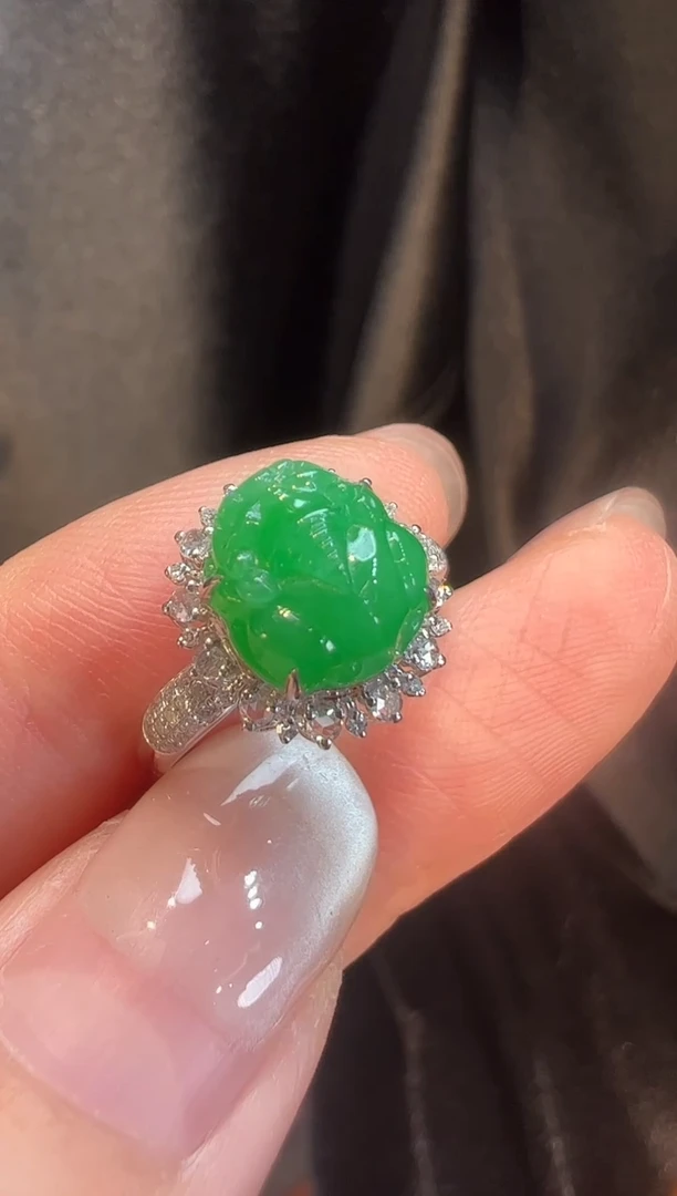 18K金镶嵌戒指翡翠L6戒指