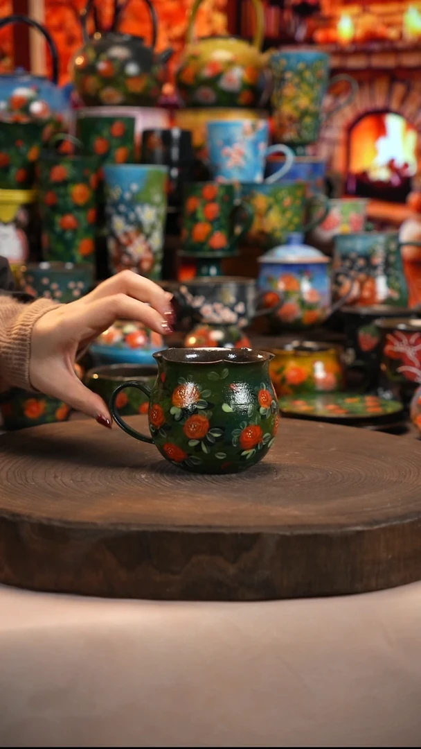 油画  釉下彩   杯子