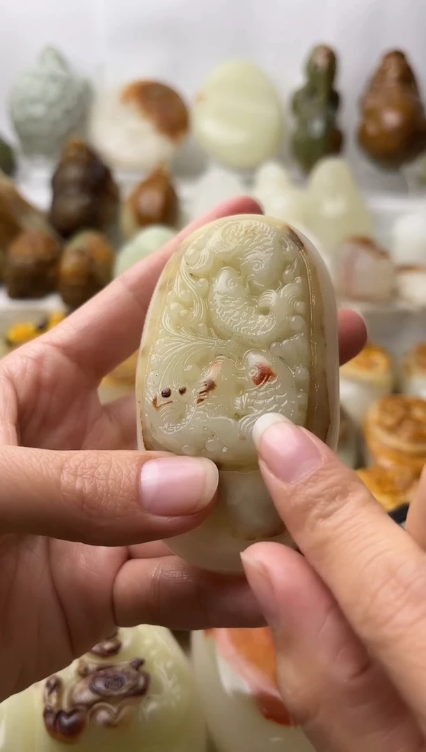 石材古青石棉纹正常不退换锦鲤鱼