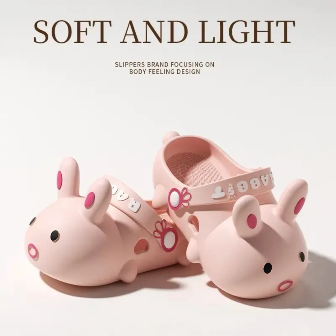 EVA可爱兔子洞洞鞋女款新款夏季学生外穿防滑防臭卡通包头凉拖鞋