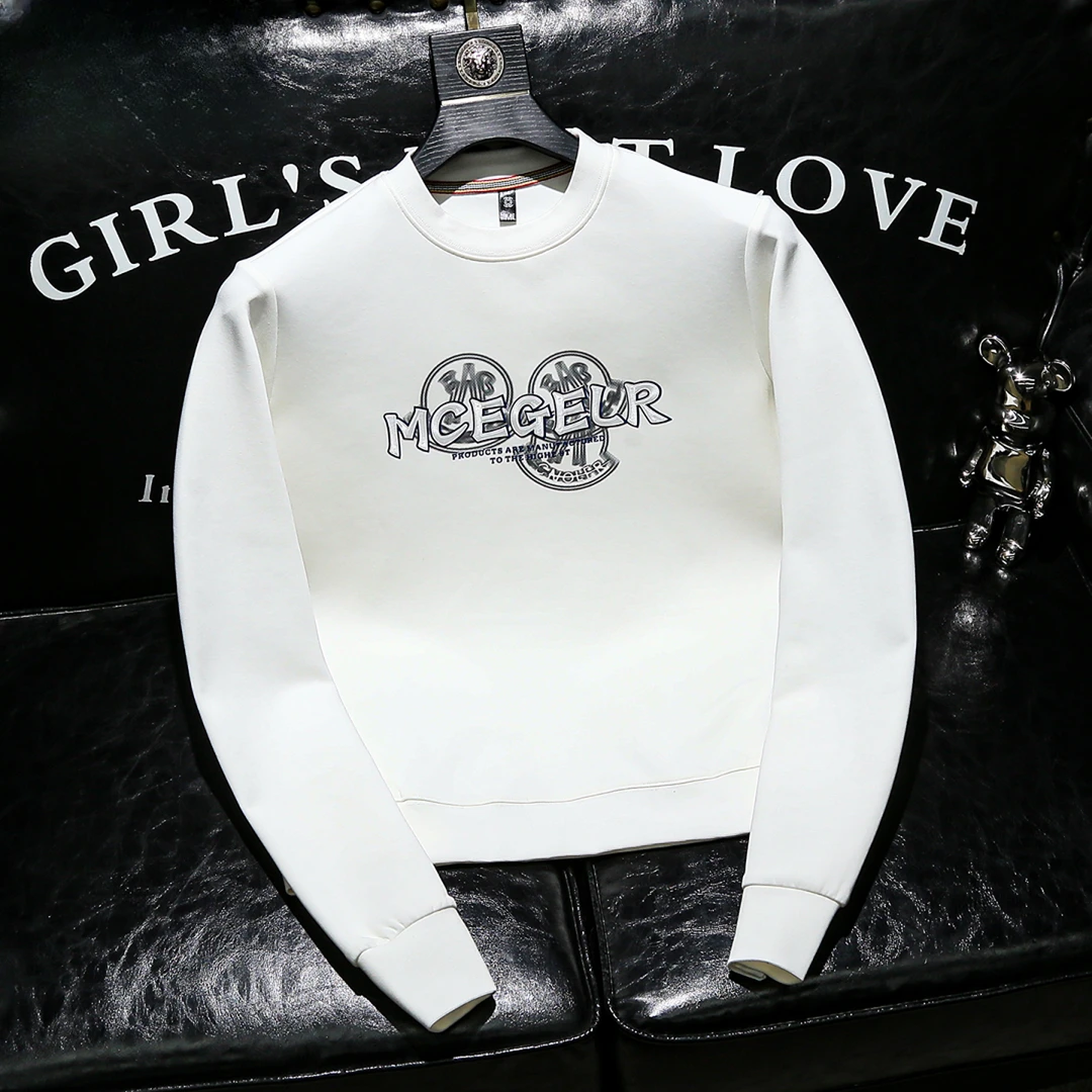 内米霍切潮流欧货时尚男士套头卫衣秋装印花休闲长袖t恤打底衫