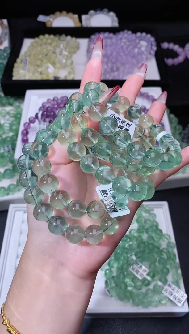 【闪购商品】萤石手链未镶嵌115.14绿水绿萤石手串多样性发其一