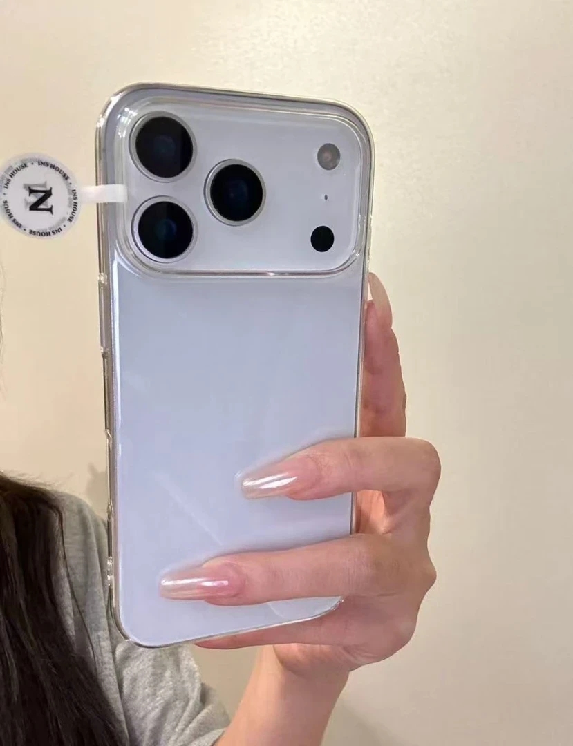 简约透明大孔手机壳适用苹果17promax/15pro小众创意14plus防摔xr