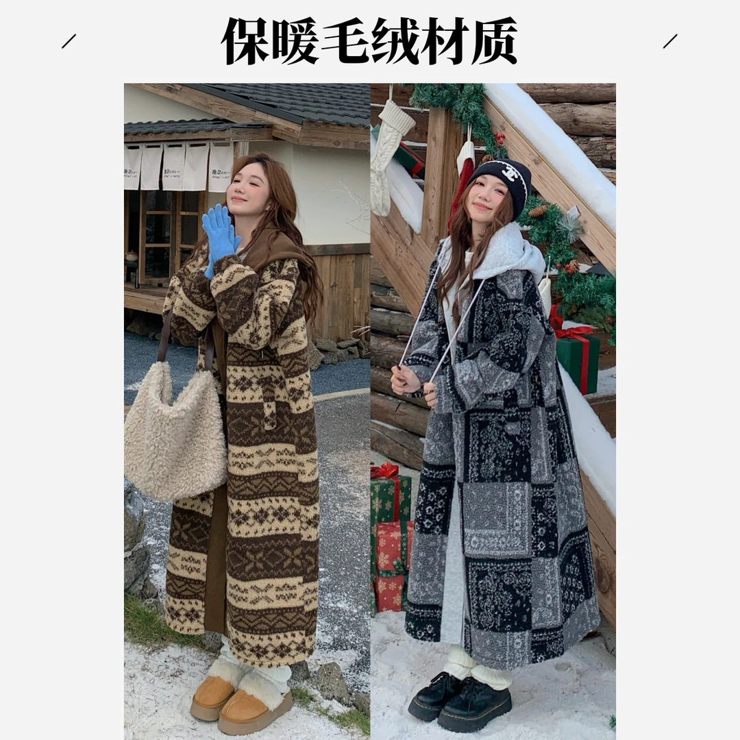 大码2025冬季新款时尚休闲颗粒绒仿羊羔毛外套大衣女时尚宽松显瘦