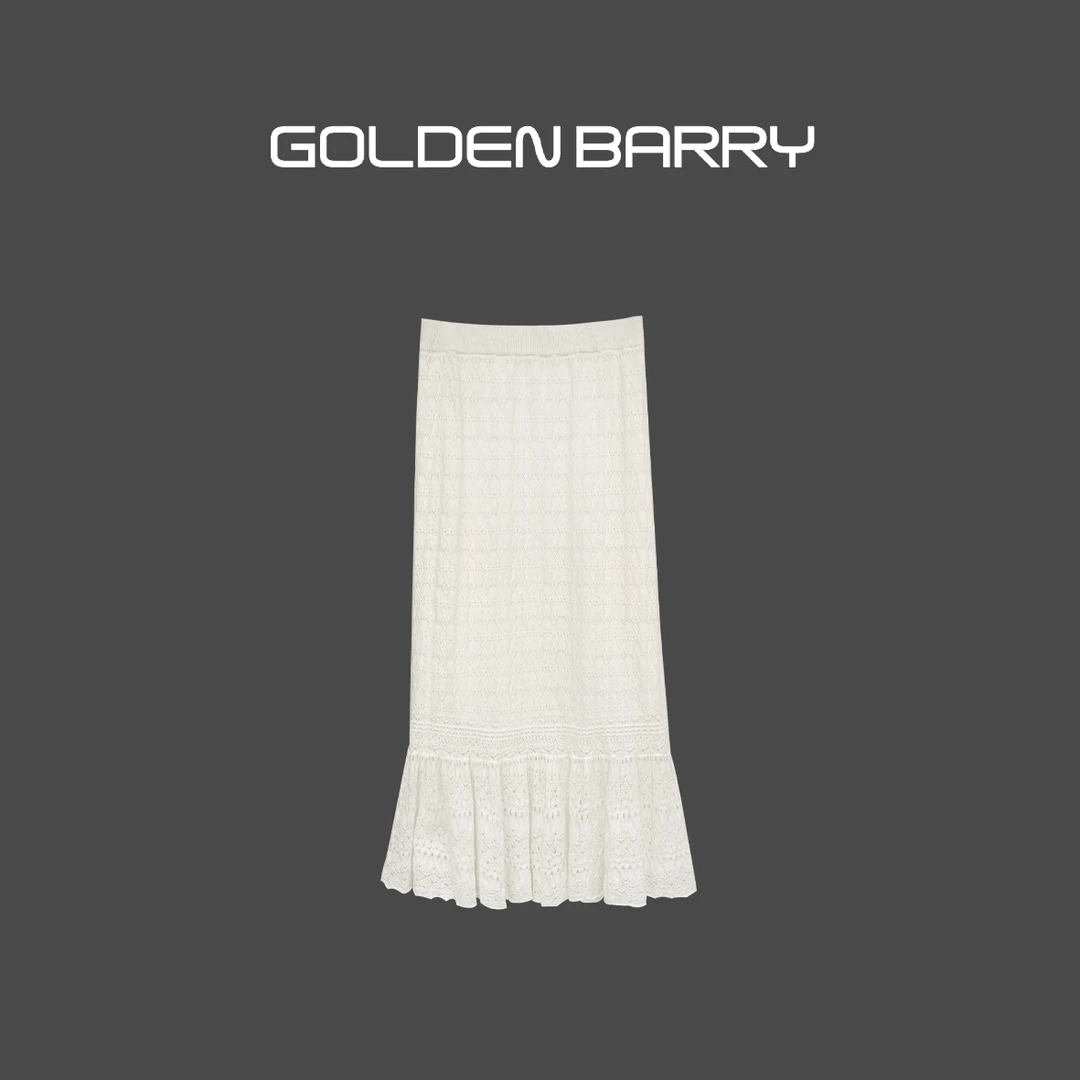 GOLDENBARRY【6.18】314035镂空钩花半身裙