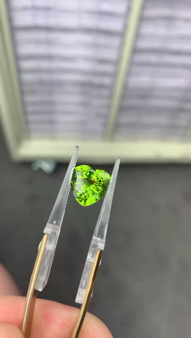 裸石未镶嵌橄榄石4ct 心形橄榄石 多样性发货