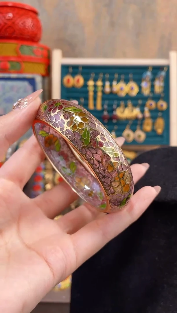 【闪购商品】非遗景泰蓝脱胎镯子60-63 粉色