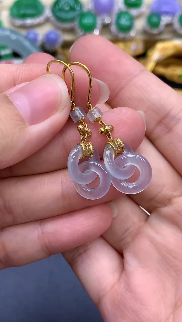 18K金镶嵌翡翠耳饰421-中国好珍宝