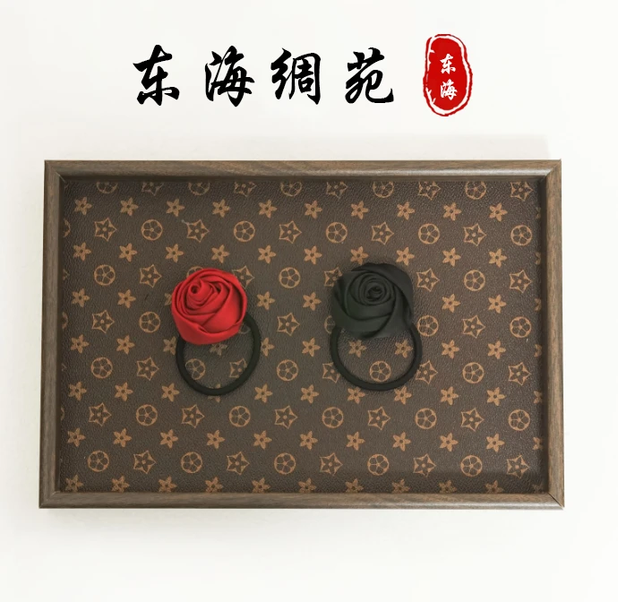 【东海绸苑】新中式玫瑰发圈（M127）