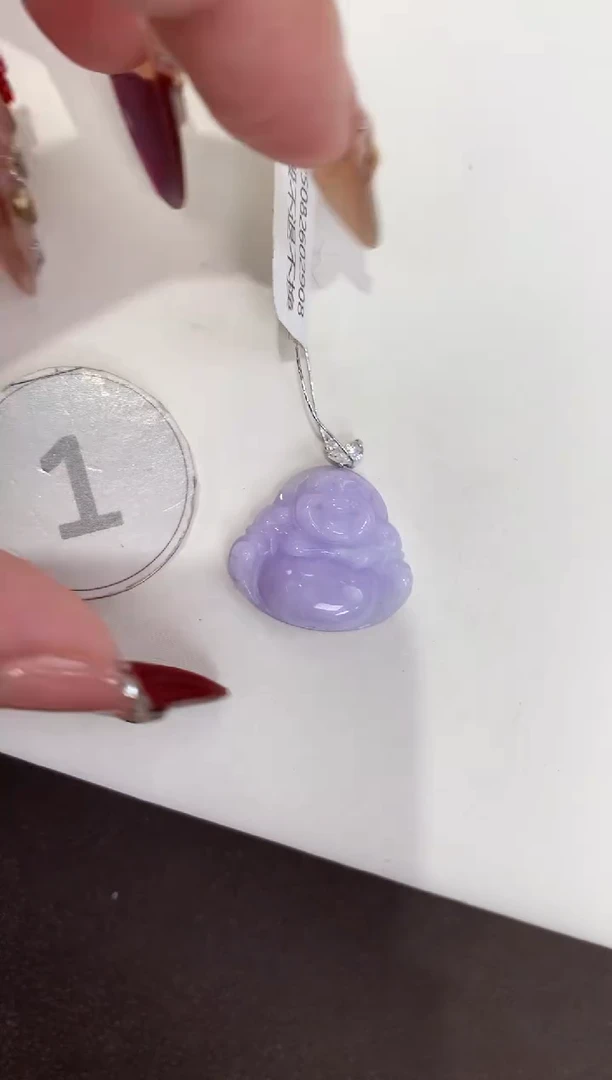 颈饰18K金镶嵌翡翠天然缅甸a货翡翠