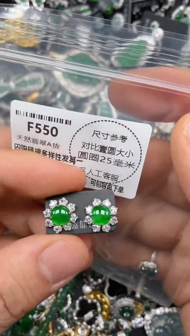 颈饰未镶嵌翡翠F550耳钉
