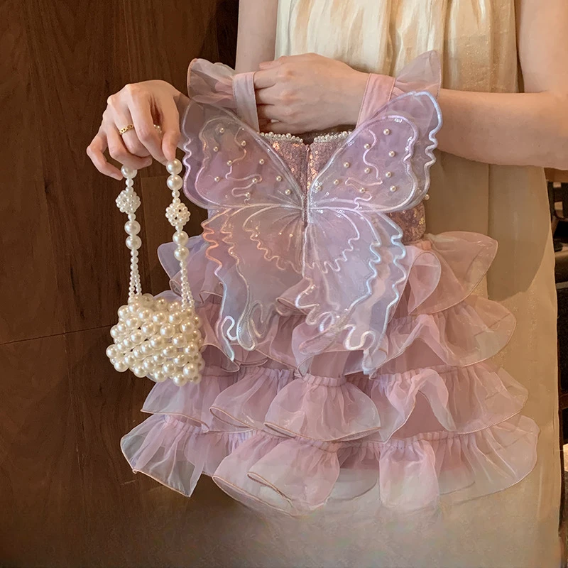 MK&UR.BV洋气公主裙网红周岁2025新款夏装小童女宝宝生日连儿童