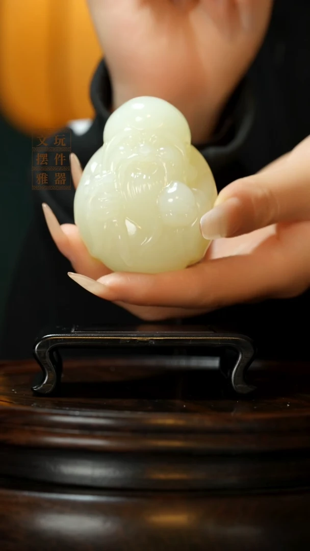 玉《寿星》手把件摆件