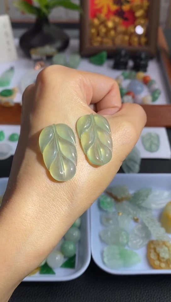 未镶嵌定制翡翠叶子吊坠~多样性发其一