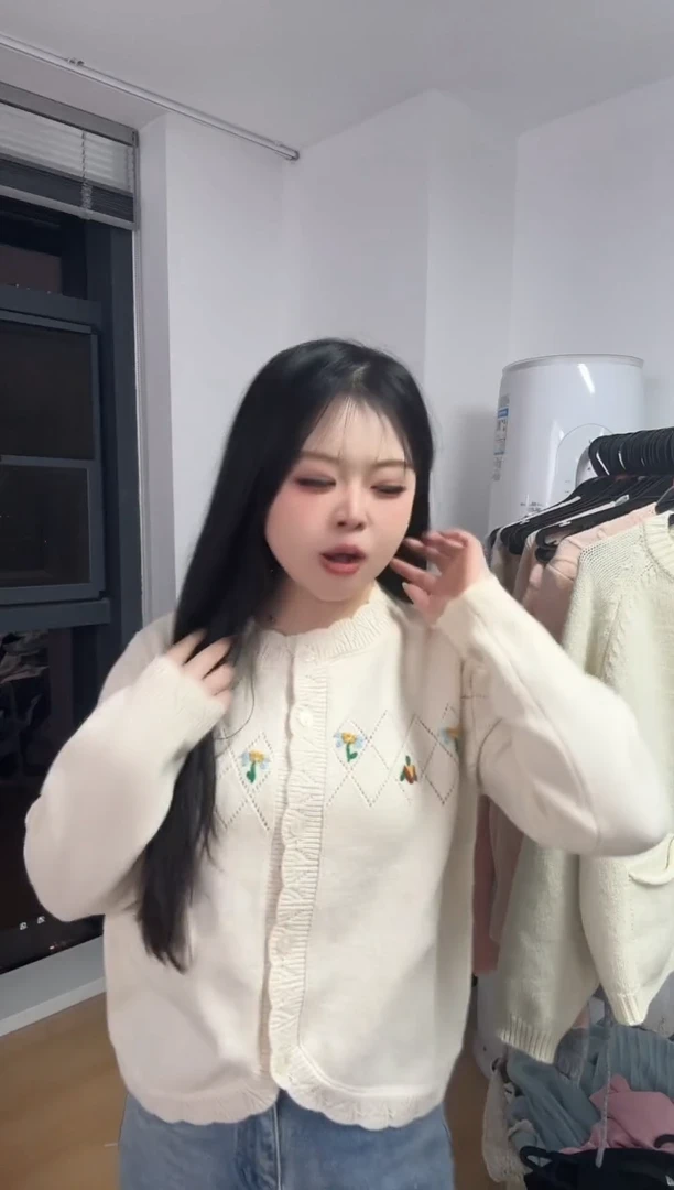 微胖女生毛衣孤品开衫上衣